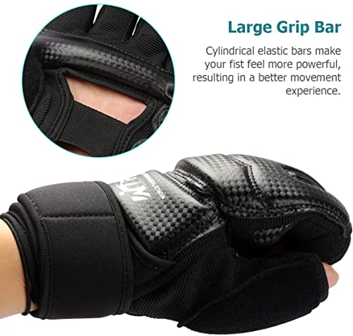 Punch Bag Training Gloves, LangRay MMA Grappling Gloves for Sparring Martial Arts Boxing Training for Adults and Kids - size: Medium, style: Taekwondo Black