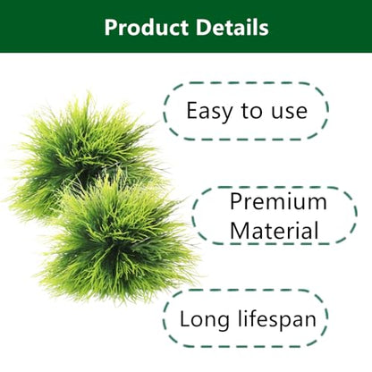 4 Pcs Fish Tank Plants Charming Plastic Aquarium Plants with Weighted Base for Fish Tank Decor Accessories, Green