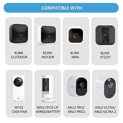 Blink Outdoor Camera Mount, 360 Degree Adjustable Indoor/Outdoor Wall Mount Bracket for Blink Home Security System Black 3 Pack