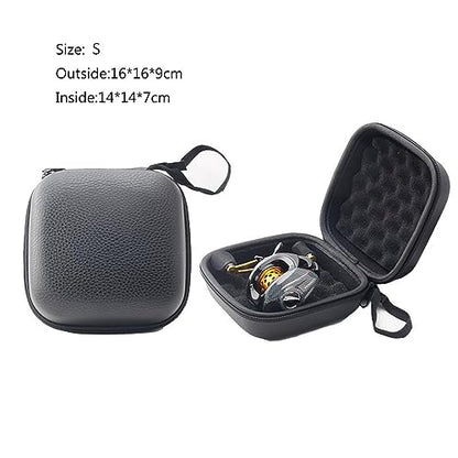 Fishing Reel Bag, Portable Shockproof Waterproof Fishing Reel Protective Case for Baitcasting Drum Spinning Raft Reels(Inner size: 5.51 * 5.51 * 2.76inches) - size: S