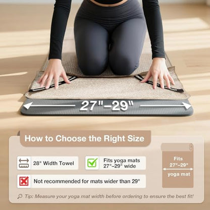 Hot Yoga Mat Towel, Non-Slip Microfiber 24x72in 2 Pack - color: Dark Beige, size: 24 inch X 72 inch
