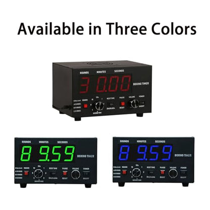 Boxing Interval Timer,Professional Gym Timer with LED Display,Selectable Training Time and Cycle Repetitions,Adjustable Sound Gym Interval Timer Blue - color: Blue