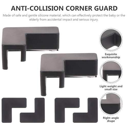 VICASKY 6pcs Silicone Corner Bumpers and Edge Guards for Fish Tank and Pet Carrier, Medium Black Soft Anti-Collision Safety Protectors for Sharp Corners in Home and Aquarium Use