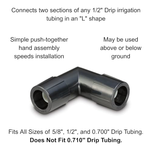 Rain Bird EFE25-1PS Drip Irrigation Easy Fit Universal Elbow, Fits All 1/2" and 5/8" Tubing - size: Pack of 1, style: Elbow