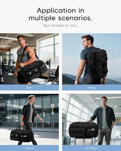 Tactical Gym Bag for Men Women Carry On Luggage 22x14x9 Airline Approved - color: Red, size: Large