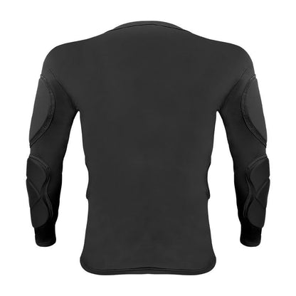 Body Safe Guard Padded Compression Shirts, Long Sleeve Shoulder Rib Chest Protector Suit for Football - size: X-Large