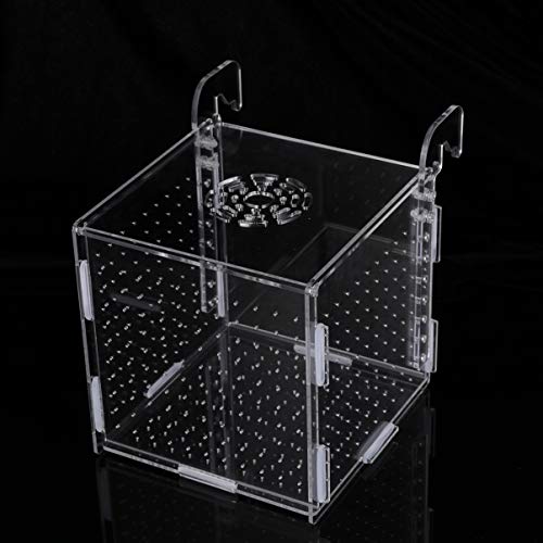 Aquarium Fish Breeding Box - Transparent Acrylic Fish Tank Hatchery Hanging Incubator for Shrimp Clownfish (Hook 151516cm)