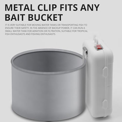 Small Aerator for Fish 6 Gallons/19GPH-35GPH,Aerator for Bait Bucket,Adjustable USB Air Pump,Quiet Voice,with Car Cigarette Lighter, Suitable for Tropical Fish Enthusiasts and Fishing Enthusiasts