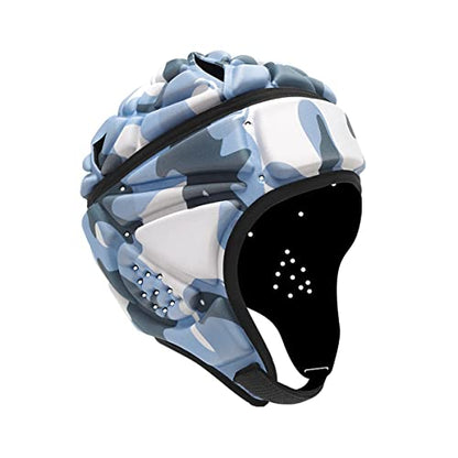 Topeter Padded Rugby Helmet, Protective Soft Shell Headgear Hats - color: Light Blue