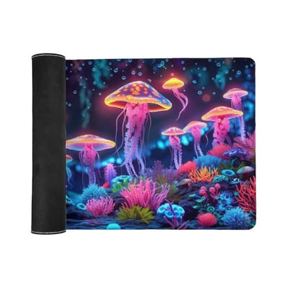 KeKee Glowing Colorful Sea Aquarium Neon Large Mouse Pad Gaming Mousepad Desk Pad for Keyboard and Mouse Mat Non-Slip Base 40x90cm, Style