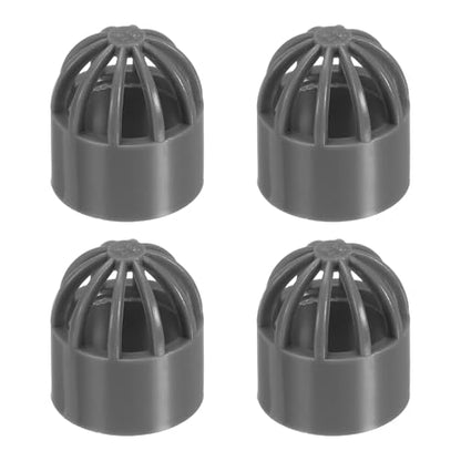 PATIKIL 0.8 Inch (20mm) Fish Cover Permeable Cap, 4 Pcs PVC Breathable Cap Aquarium Guard Fish Tank Intake Cover, Gray