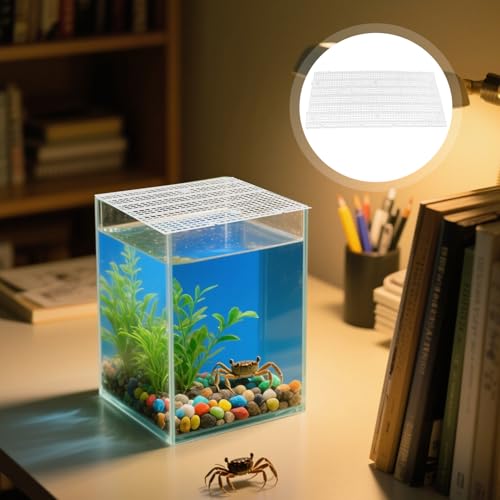 Luxshiny 10pcs Aquarium Fish Isolation Board Fine Mesh Plastic Egg Crate Divider Panel 30x15cm Detachable Grid for Breeding and Fish Tank Partition