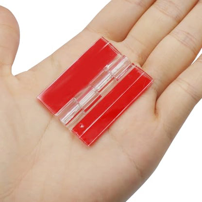 Hordion 12PCS Clear Acrylic Hinges Self Adhesive, Small Plastic Hinges 35x45mm Foldable Hinge Tools for Cabinet Aquarium Lid Glass Furniture DIY Display Stand - size: 35x45mm