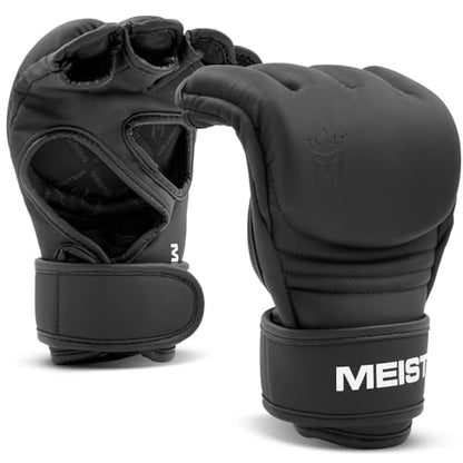 Meister [Critical] 4oz MMA Gloves for Striking & Grappling w/Pre-Curved Nemeios Leather - size: X-Large