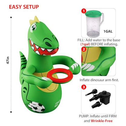 Toddler Punching Bag, 47" Inflatable Dinosaur Bop Bag