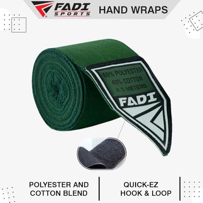 180-Inch Boxing Hand Wraps for Men & Women - Elastic Inner Gloves for Boxing, MMA, Kickboxing, Muay Thai - Pair (Green) - color: Green