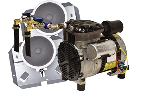 EasyPro PA34-2 Rocking Piston Pond Aeration System / 1/4 hp Kit with 2 QS1 Single Diffusers/NO Tubing / 115 Volts - size: Cabinet Not Included