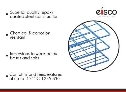 EISCO Blue Epoxy Coated Steel Wire Test Tube Rack, 24 Holes, Outer Diameter Permitted of Tubes 15-16mm or Less, 4 X 6 Format - size: Pest Repeller v.475