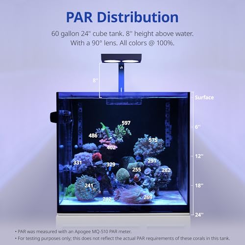 NICREW NavaReef 135 Reef LED Light, 135W Reef Aquarium Lighting for LPS/SPS Corals and Saltwater Fish Tanks, Built-in Timer, Blue Focused Spectrum - size: NavaReef 135
