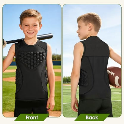 BARMACO Youth Baseball Chest Protector Compression Shirt, Padded Rib Guard - size: X-Large