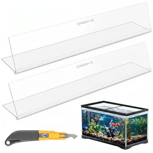 Sieral Aquarium Lids Polycarbonate Canopy 2 Pieces Set 22.95 x 11.5 x 0.12 inch for 33/40/55 Gallon with Center Brace Aquariums Cover Fish Tank Lid with a Hook Knife, Clear - color: Clear, size: 48 x 13 Inch