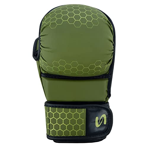 PFG Ultimate Series MMA Sparring Gloves - Boxing MMA Muay Thai Bag Work - color: Olive Green, size: Small-Medium