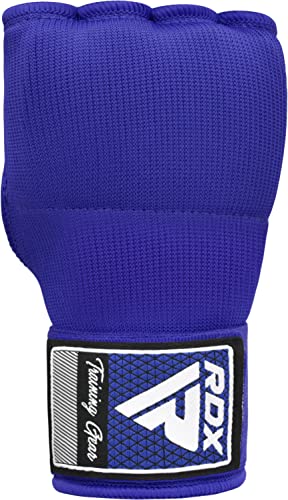 RDX Gel Boxing Hand Wraps Inner Gloves Men Women, Quick 100cm Long Wrist Straps, Elasticated Padded Fist Under Mitts Protection, Muay Thai MMA Kickboxing Martial Arts - color: Blue, size: X-Large