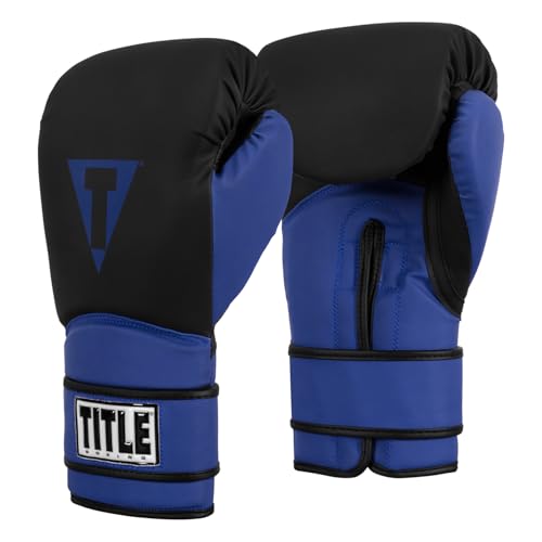 TITLE Boxing Conquest Training Boxing Gloves - color: Black/Blue, size: 14 oz