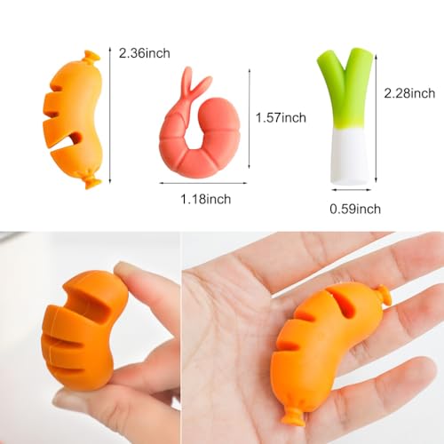 3Pcs Silicone Lid Lifter - Anti-Scalding Pot Side Clips - Heat Resistant, Keep Lids Open, Reduce Spills - Cute Shrimp, Hot Dog & Green Onion Shapes