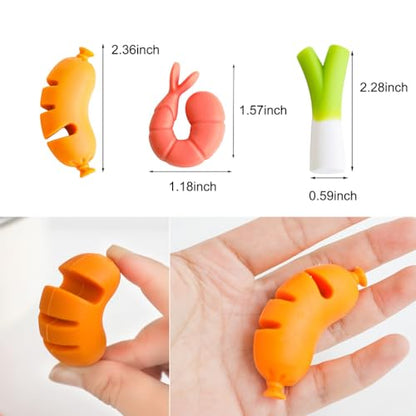 3Pcs Silicone Lid Lifter - Anti-Scalding Pot Side Clips - Heat Resistant, Keep Lids Open, Reduce Spills - Cute Shrimp, Hot Dog & Green Onion Shapes