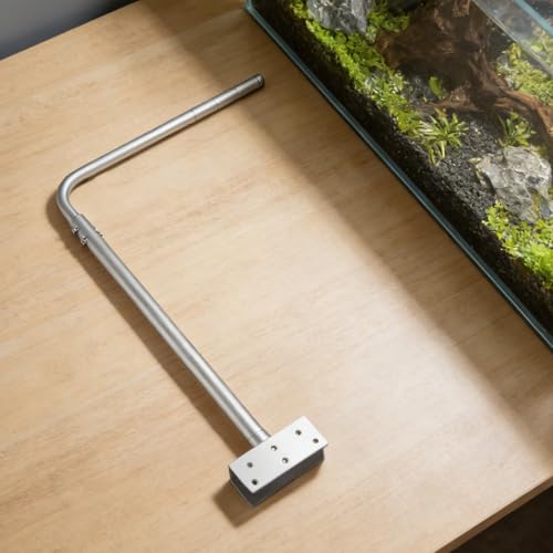 2pcs Aquarium Light Riser Stand, Heavy Duty Aluminium Alloy Bracket Holder for Fish Tank Landscape Lighting, Fits Aquariums with Glass Rim Under 20mm