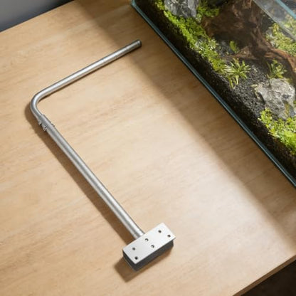 2pcs Aquarium Light Riser Stand, Heavy Duty Aluminium Alloy Bracket Holder for Fish Tank Landscape Lighting, Fits Aquariums with Glass Rim Under 20mm