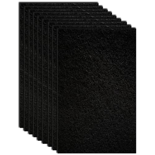 10-Pack 4.5" x 6.5" Carbon Filter Pads for Covered Cat Litter Boxes – Odor Control Replacement Liners for Enclosed Litter Systems - color: Vn Filters