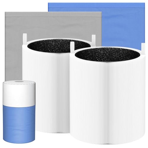 2 Packs 511 Replacement Filters Compatible with Blueair Blue Pure 511 Air Cleaner Purifier, 2 Stages Filter of Premium Filter and Activated Carbon with 2pcs Washable Cloth Cover Pre-Filters