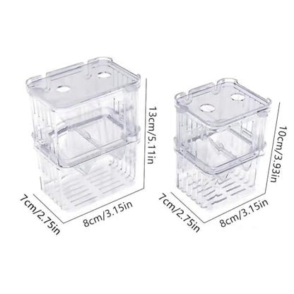 Generic Aquarium Fish Breeding Box, Acrylic Guppy Breeding Tank Hatchery Incubator, Transparent Isolation Box, 10*8*7cm/3.93*3.15*2.75inch - color: L