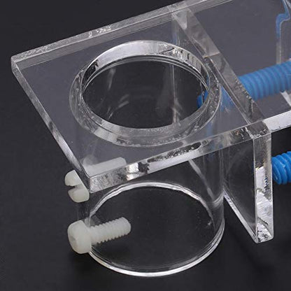 Acrylic Aquarium Soft Pipe Fixture Transparent Durable Fish Tank Water Food Feeding Tube Holder with Aquarium Clamp Lily Pipe Fixture for Aquatic Plant(Single Holes)