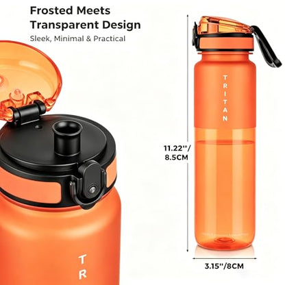 32oz Clear Tritan Water Bottle with Chug Lid - color: Red