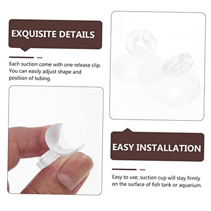 Ipetboom 100 Pcs Aquarium Fixed Suction Round Threads Cups Conditioner Lifter Dosing Pump Pump Aquarium Plumbing Fittings Aquarium Diffuser Cleaner Fish Tank Hose Air Transparent