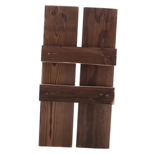 OUNONA 4pcs Vintage Wooden Aquarium Fountain Board for Fish Tank Decor Artistic Ceramic Pots and Statues and Versatile Aquarium Ornament - size: 35.00X8.00X1.50CM