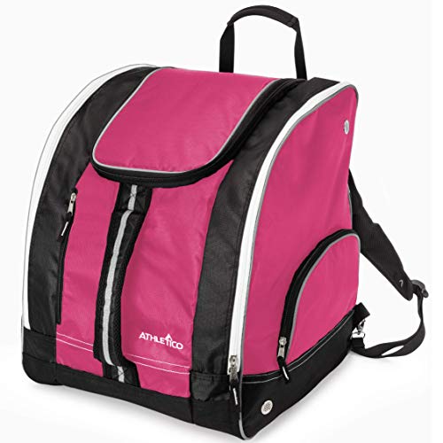 Athletico Ski Boot Bag – Skiing and Snowboarding Travel Luggage – Stores Gear Including Jacket, Helmet, Goggles, Gloves & Accessories – Venting and Grommets for Snow Drainage - color: Pink
