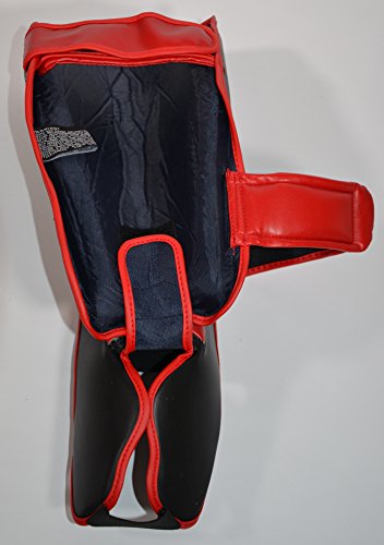 Deluxe Muay Thai Pro-Style Shin Instep for Muay Thai, MMA, Kickboxing, Stand up - color: Red, size: X-Large