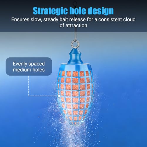 10Pcs Fishing Bait Cage, Sea Fishing Feeder with Locking Swivel, Large Capacity Groundbait Holder for Shrimp Pellet, Quick Release - size: Large