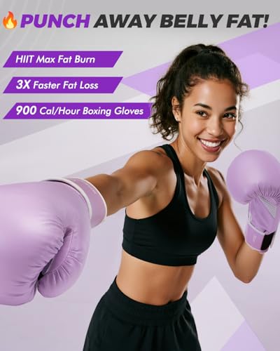Boxing Gloves for Men & Women, Beginner Kickboxing, 8-16oz - color: Purple, size: 8oz
