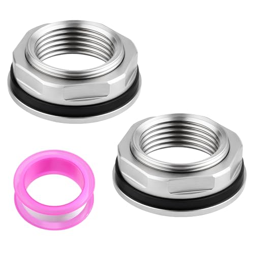 3/4 Inch Stainless Steel Bulkhead Fitting G1 Male Water Tank Connector Adapter Fitting with Rubber Gasket, Thru-Bulk Pipe Fitting for Rain Barrels Aquariums Industrial Plumbing(Pack of 2) - size: G3/4 2Pcs