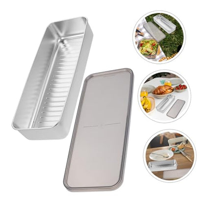 Garneck Stainless Steel Bacon Keeper Container Refrigerator Meat Storage Box with Lid for Food Preservation Storing Shrimp Chicken Fish and More