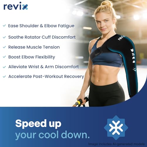 REVIX Arm & Shoulder Ice Pack Wrap for Pitchers, Gel Cold Pack, S | For Baseball, Softball & Volleyball Athletes, Eases Shoulder & Elbow After Throwing, Post-Workout Recovery, Men & Women. - style: Standard