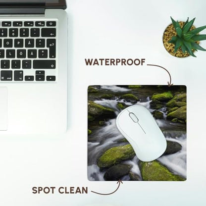 3dRose Moss Covered boulders and Stream, Little Pigeon River, Tennessee - Mouse Pads (mp-368347-1)