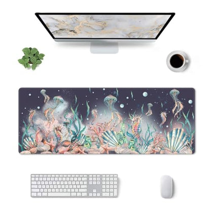 Jellyfish Mouse Pad XL Large Mousepad Non Slip Rubber Base Desk Mat for Laptop Computer Gaming 31.5" X 12" - color: Jellyfish