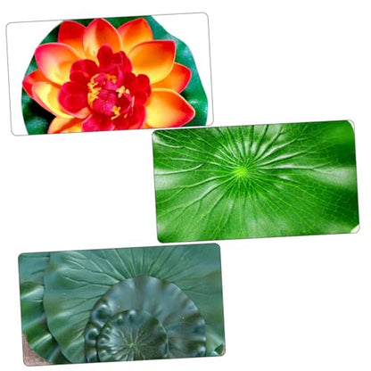 Cabilock 2sets Realistic Water Lily and Lotus Decorations for Pool and Garden Includes Artificial Lily Pads and Leaves for Stunning Aquatic Displays