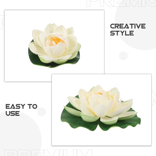 6pcs Artificial Floating Foam Lotus Flower with Water Lily Pad Pond Ornaments - Lifelike Plant for Patio Pool Fish Tank Aquarium Garden Home
